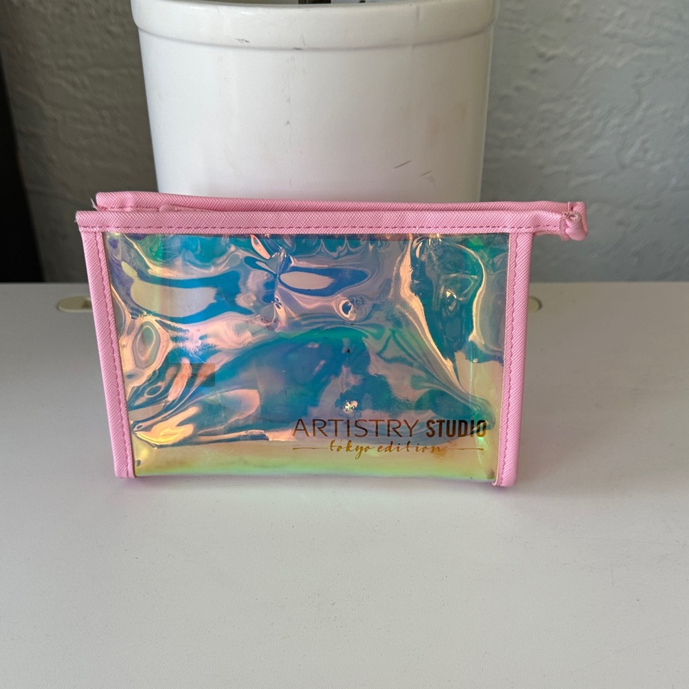 Holographic Pink Cosmetic Bag